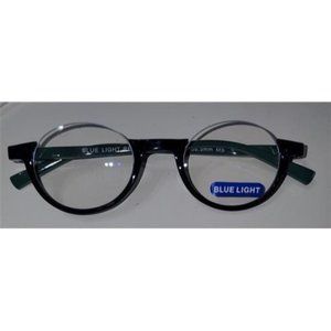 Optique Sheer Modern Ben Franklin Half Frame Reading Glass Round Blue 106663